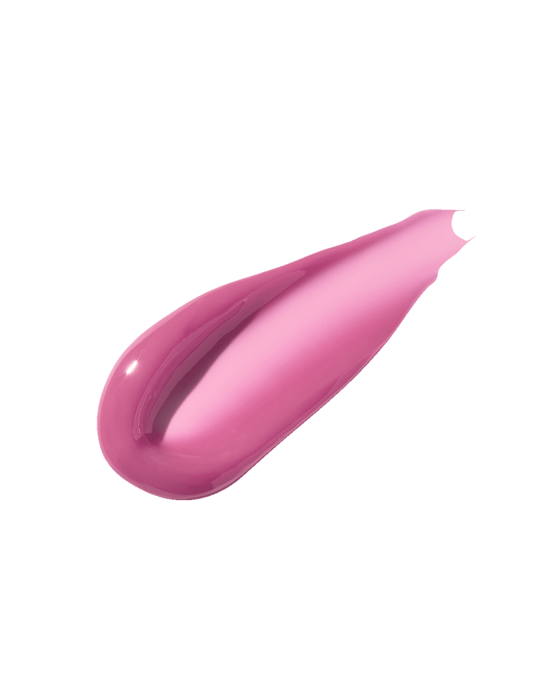 Product texture smear of Fenty Beauty Gloss Bomb Heat Universal Lip Luminizer + Plumper lip gloss in limited edition shade Lavender Savage made in collaboration with Savage X Fenty.